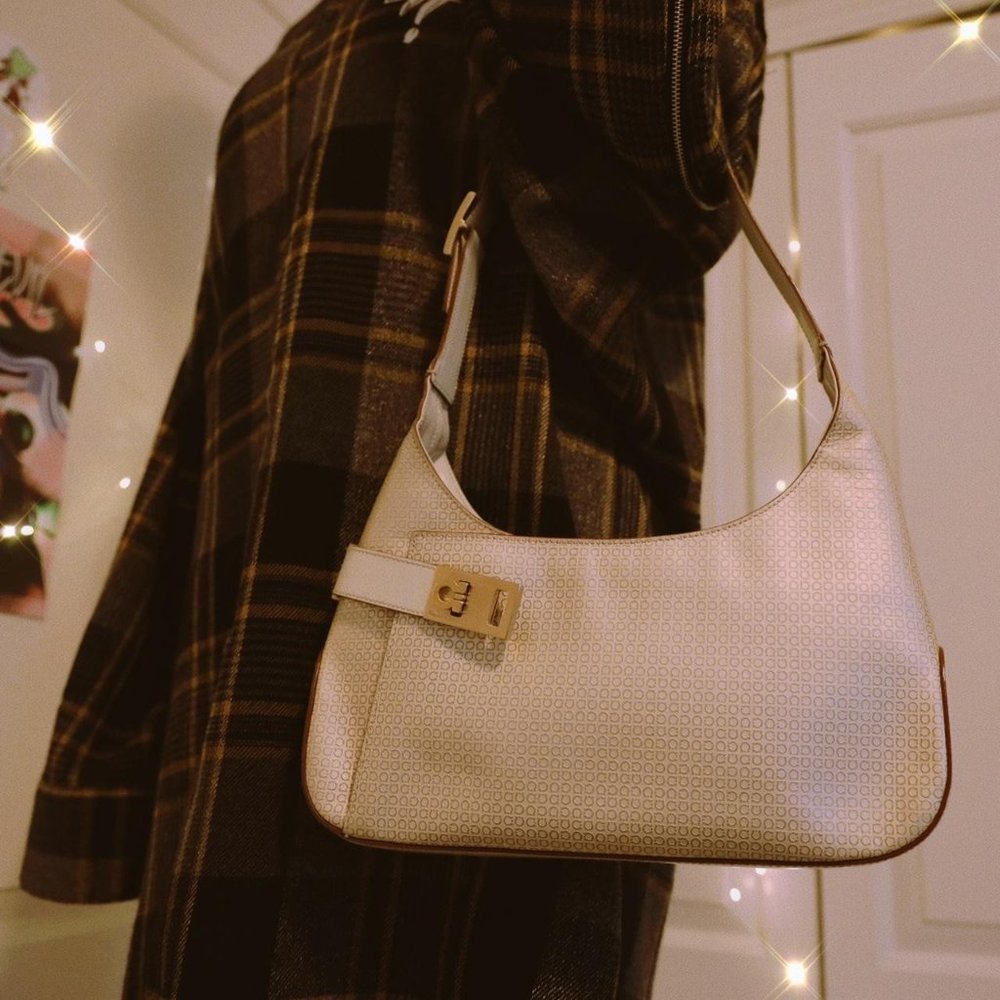 Vintage Salvatore Ferragamo Monogram Leather Shoulder Bag